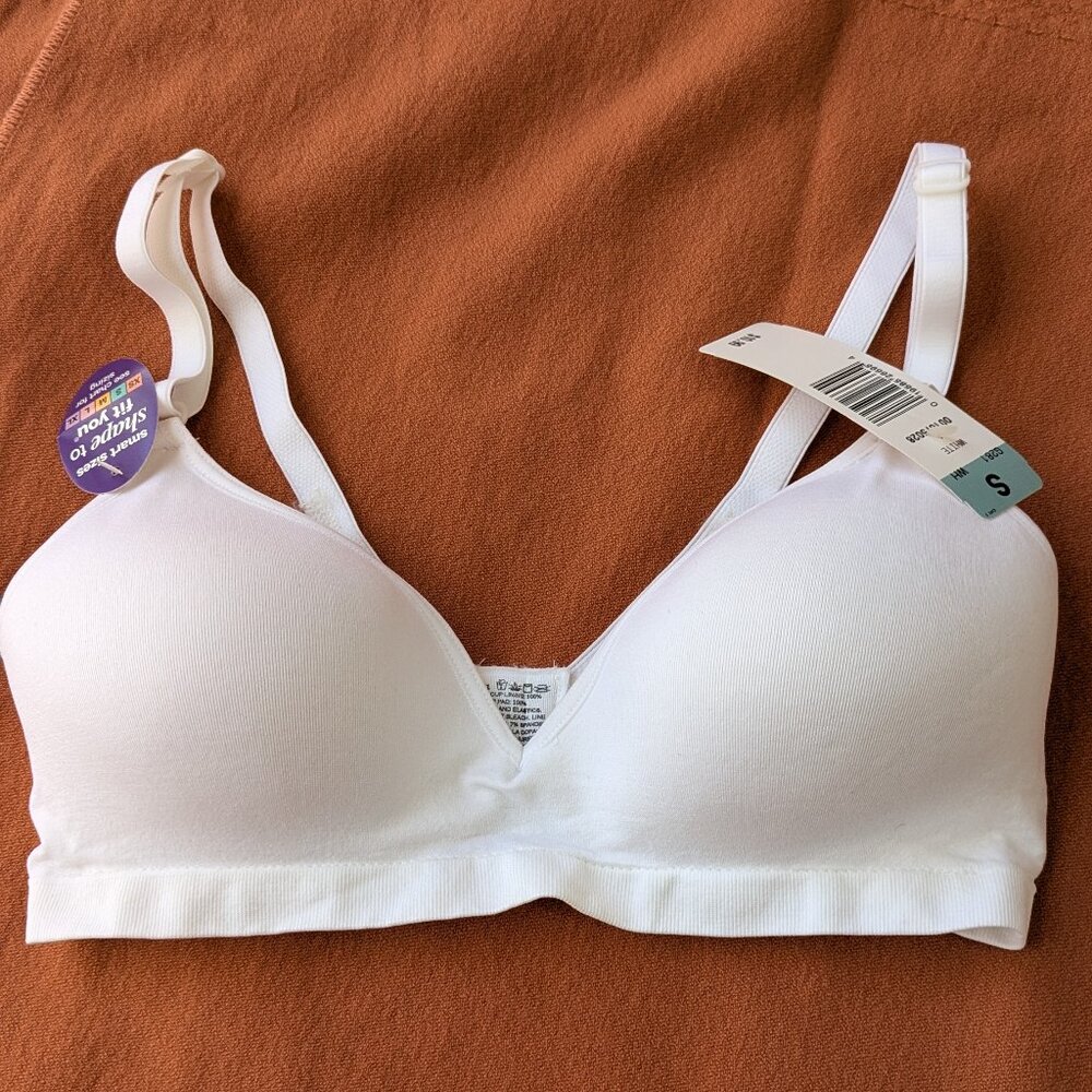 NWT Hanes G281/B281- White Bra, Size Small